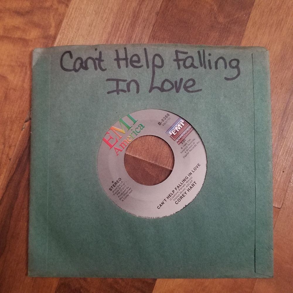 45 RECORD 7"- COREY HART - CAN'T HELP FALLING IN LOVE Q